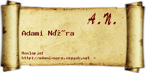 Adami Nóra névjegykártya