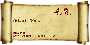 Adami Nóra névjegykártya